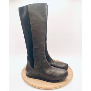 Fitflop Boots Womens 7.5 38 Brown Leather Mesh Knee High Recovery Platform